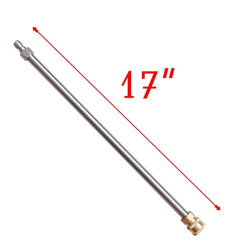 Xiny Tool Pressure Washer Extension Wand, 17 Inch Stainless Steel with 1/4" Quick Connect Power Washer Lance, 2 Pack - Image 2